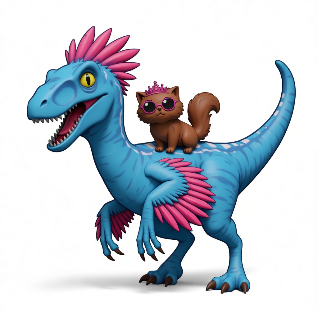 Velociraptor with Squirrel Figurine free 3D printable STL