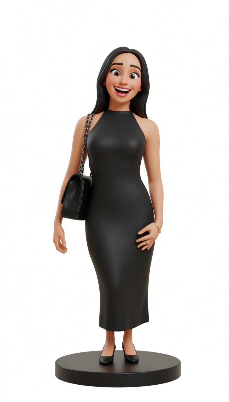 Woman in Black Dress Figurine free 3D printable STL