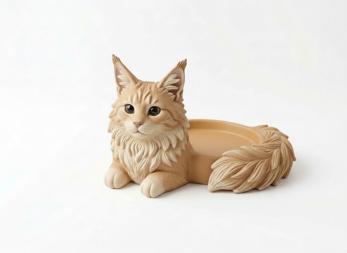 Maine Coon Cat Planter free 3D printable STL