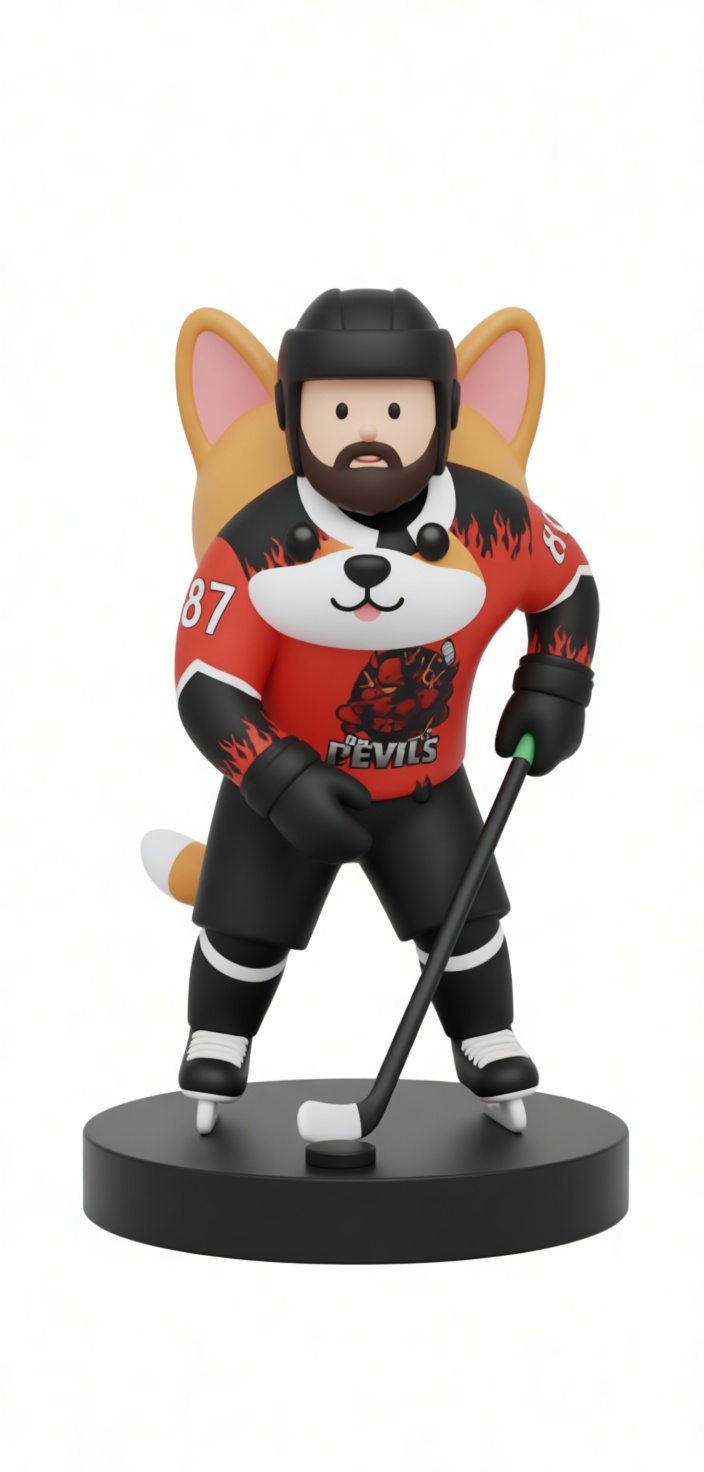 Hockey Player Corgi Figurine free 3D printable STL