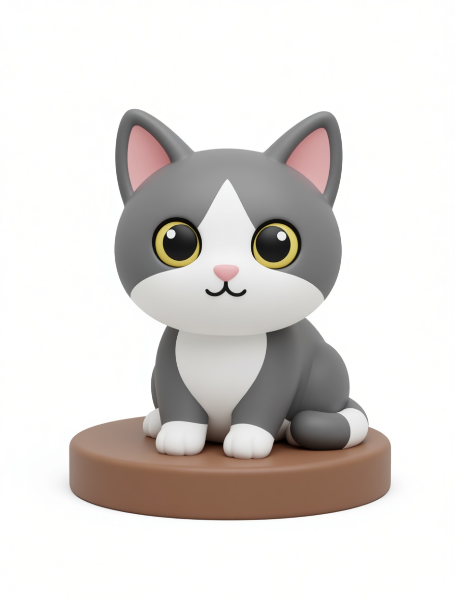 Tuxedo Cat Figurine free 3D printable STL