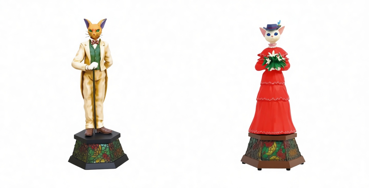 Anthropomorphic Cat Statues free 3D printable STL