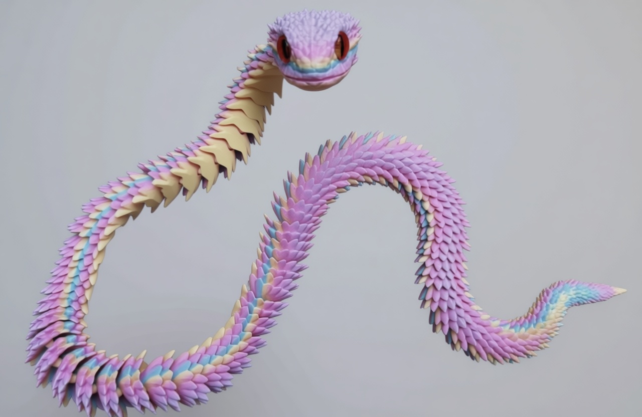 Colorful Dragon Serpent Figurine free 3D printable STL