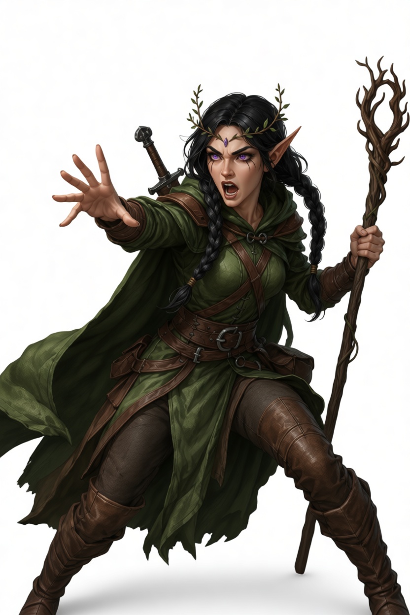 Elven Druid Figurine free 3D printable STL