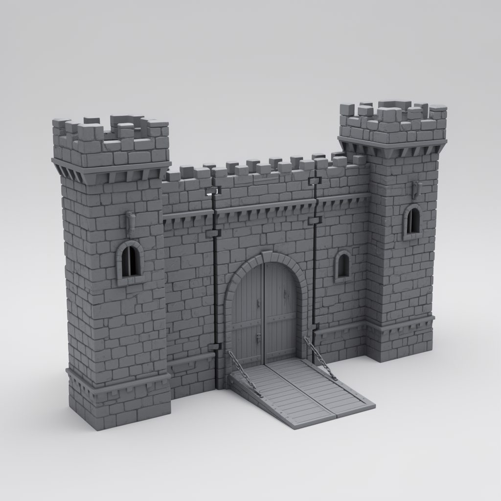 Castle Walls Dungeon Screen free 3D printable STL