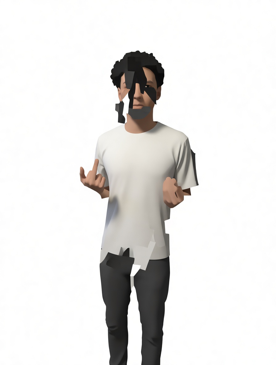 Glitch Effect Male Figurine free 3D printable STL