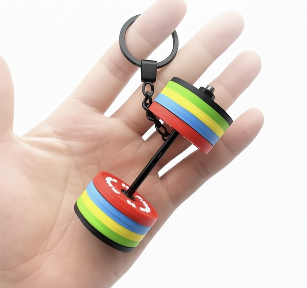Mini Dumbbell Keychain free 3D printable STL