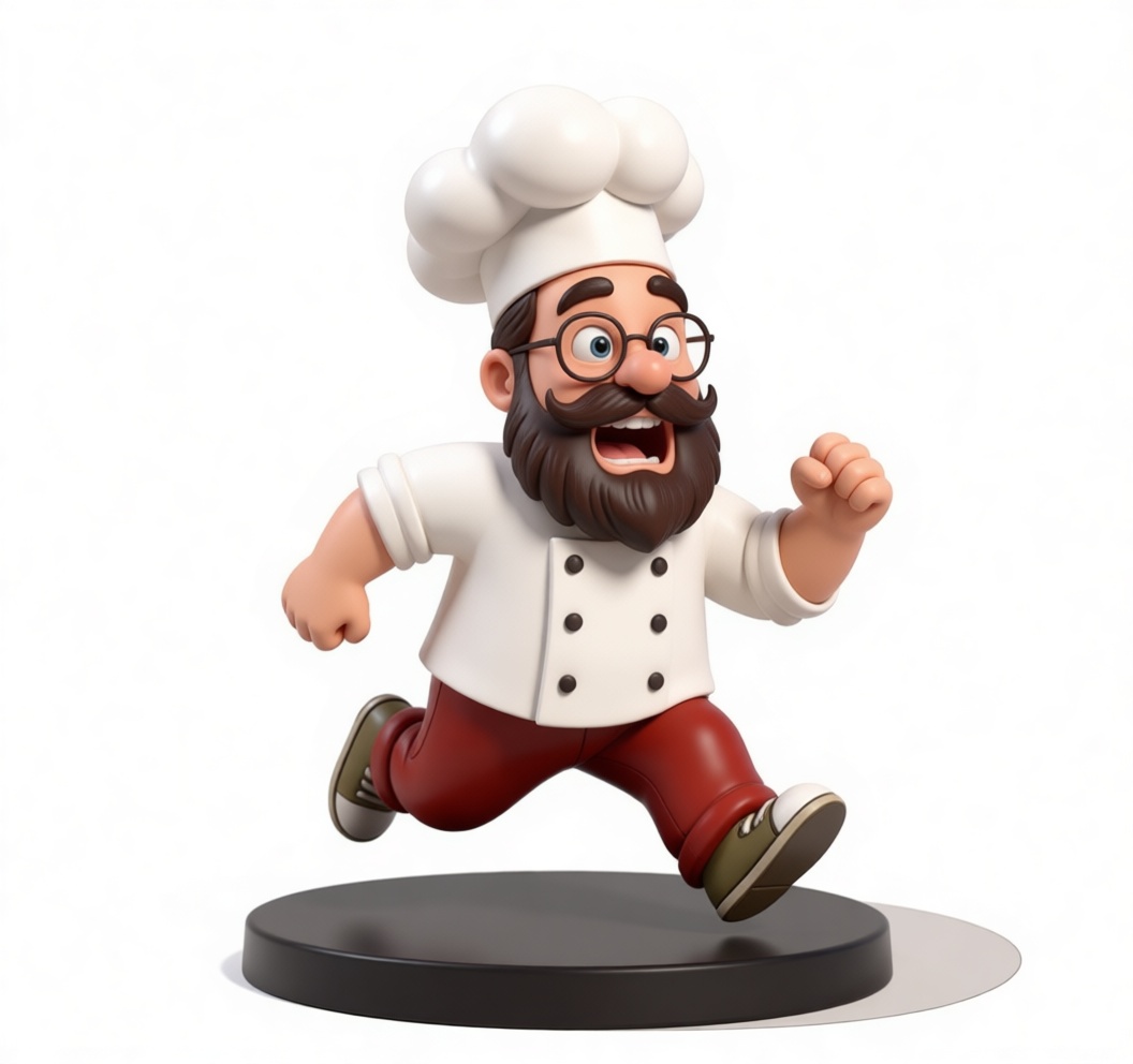 Chef Running Figurine free 3D printable STL