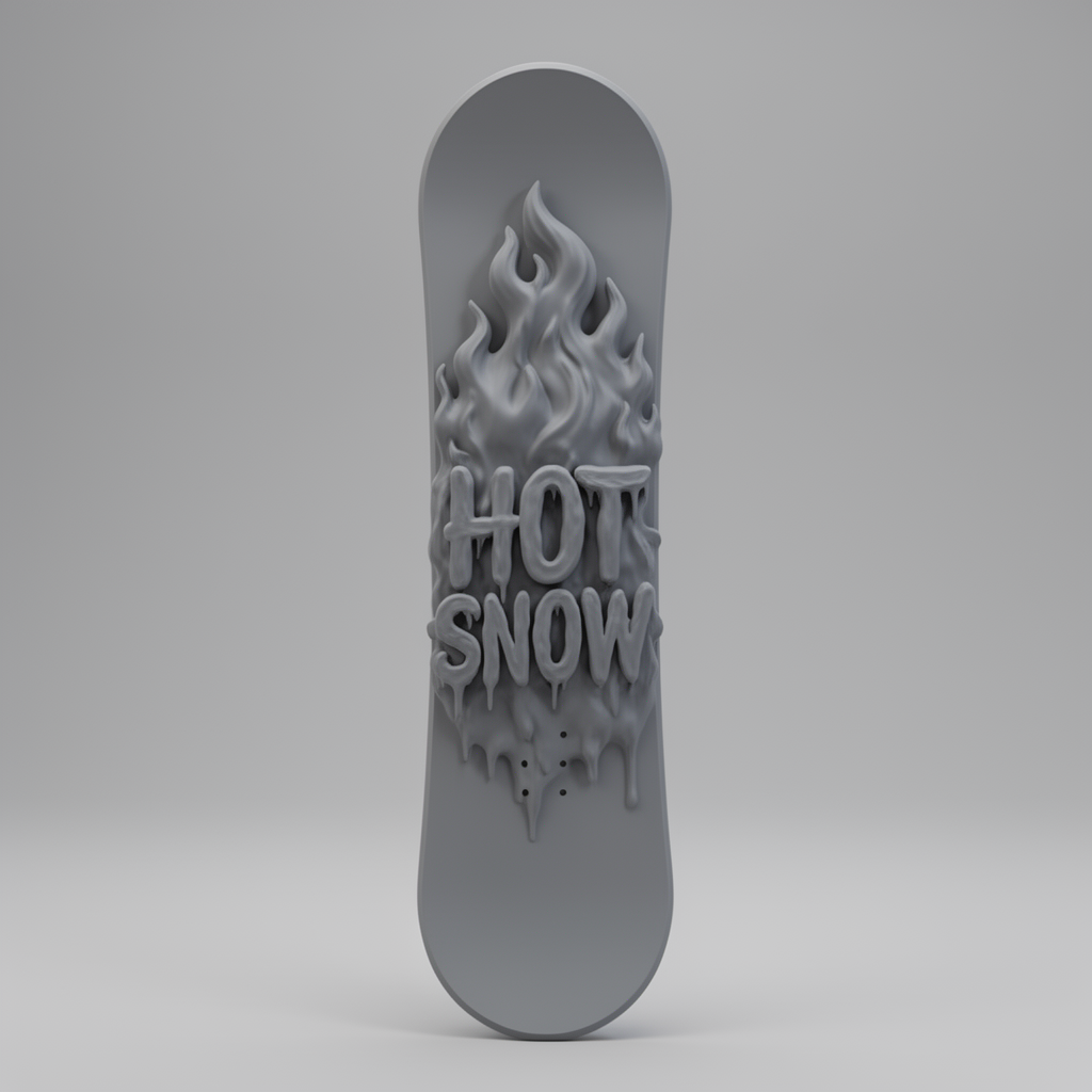 Burning Snowboard Model free 3D printable STL