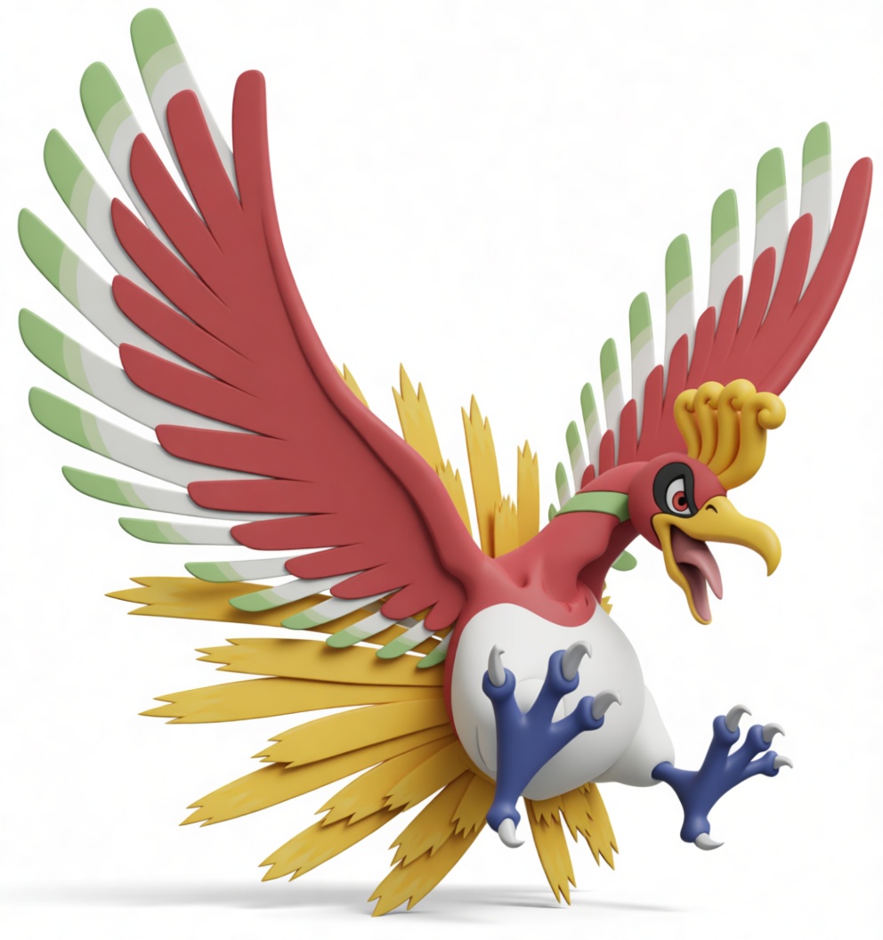 Ho-Oh Pokémon Figurine free 3D printable STL