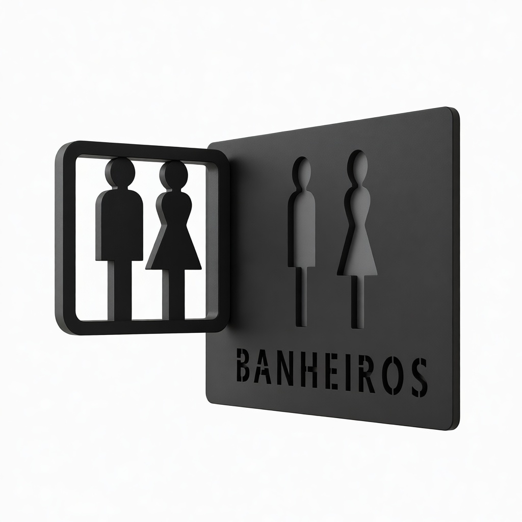Banheiros Restroom Sign free 3D printable STL