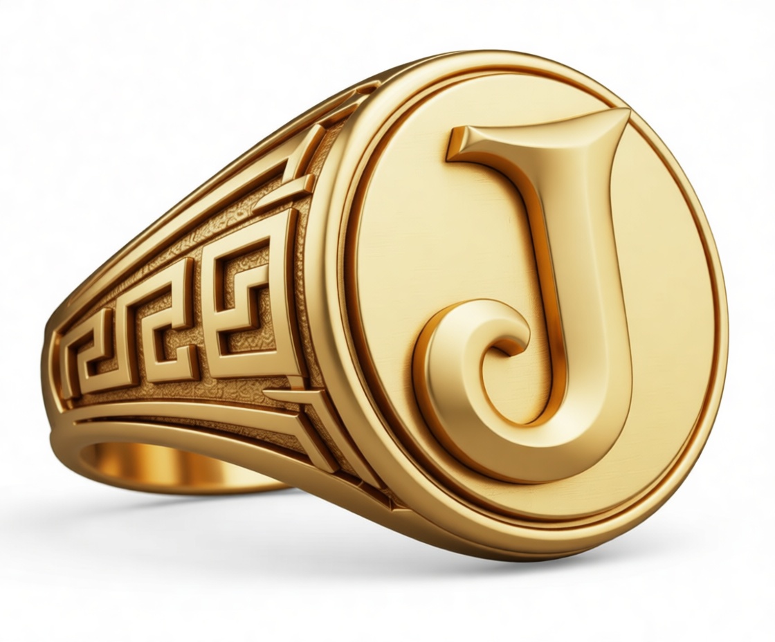 Letter J Signet Ring free 3D printable STL