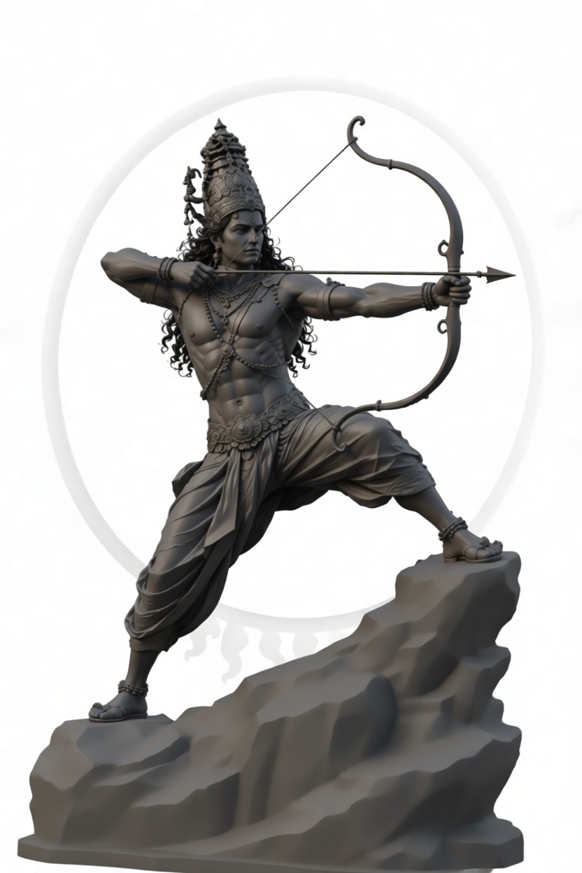 Arjuna Warrior Statue free 3D printable STL
