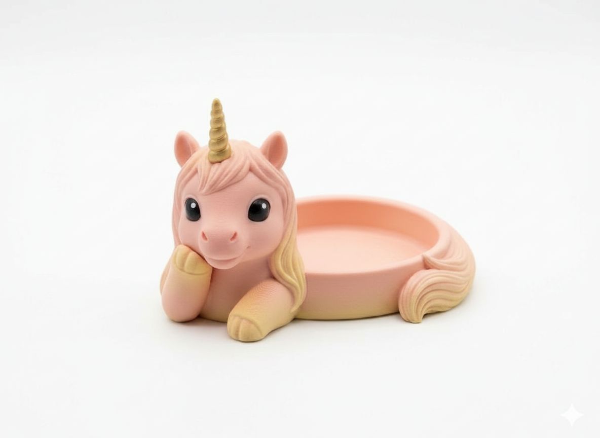 Cute Unicorn Trinket Dish free 3D printable STL