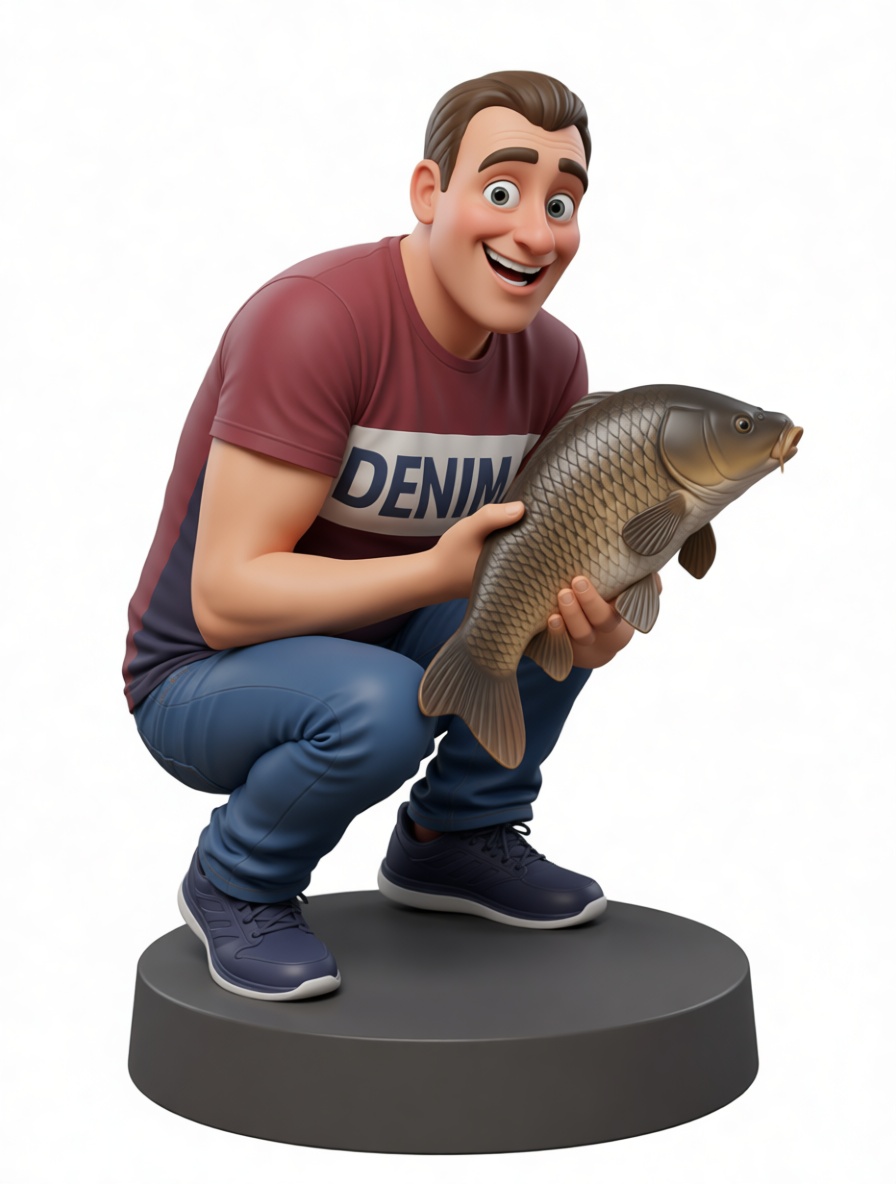 Man Holding Carp Figurine free 3D printable STL