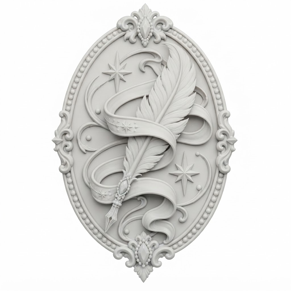 Quill Pen Plaque free 3D printable STL
