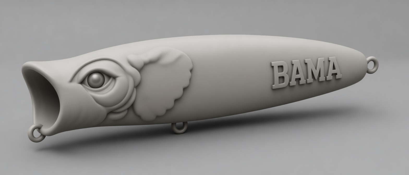 Elephant Head Fishing Lure free 3D printable STL