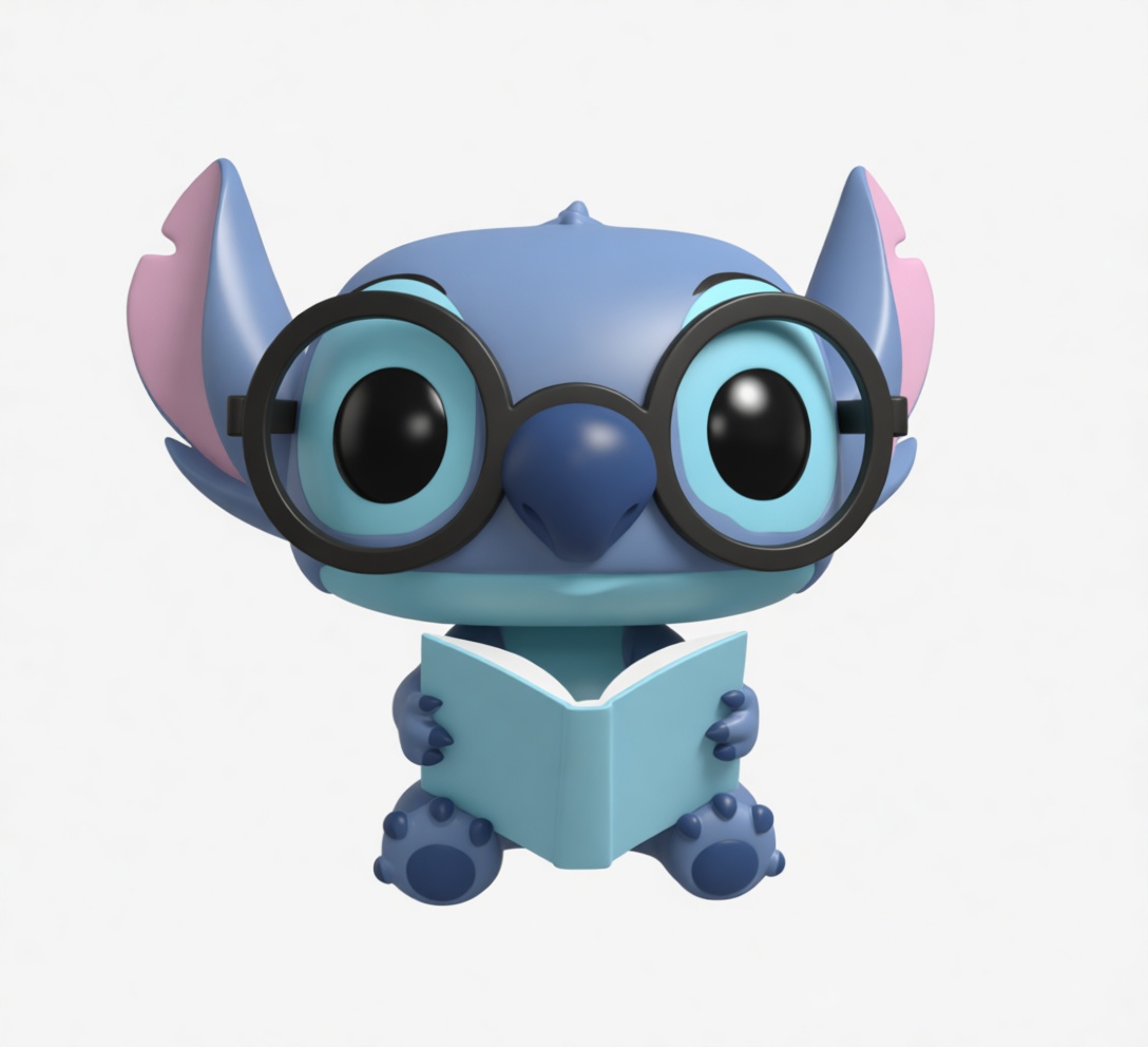 Stitch Reading Figurine free 3D printable STL