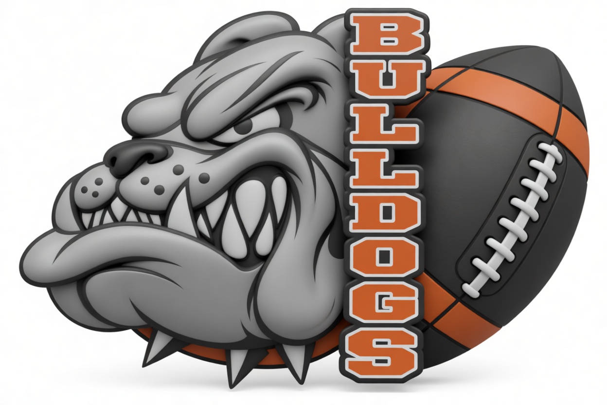 Bulldog Football Logo free 3D printable STL