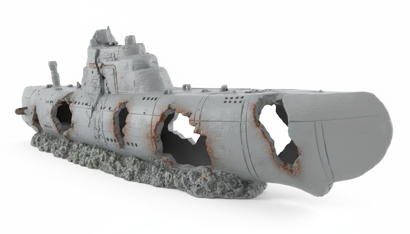 Sunken Submarine Model free 3D printable STL