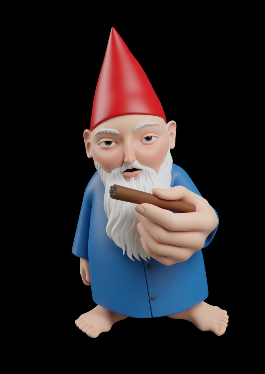 Smoking Gnome Figurine free 3D printable STL