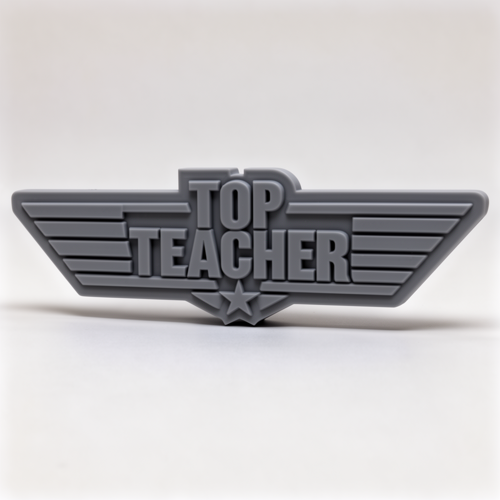 Top Teacher Logo Plaque free 3D printable STL