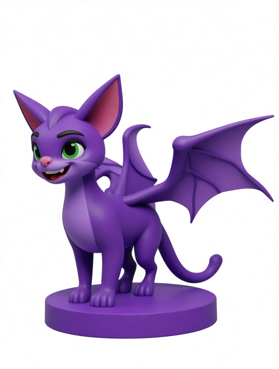 Purple Bat Cat Figurine free 3D printable STL
