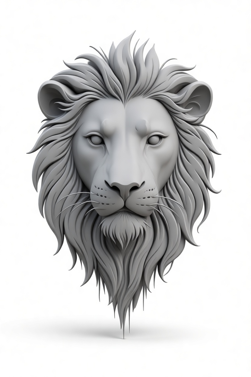 Lion Head Sculpture free 3D printable STL