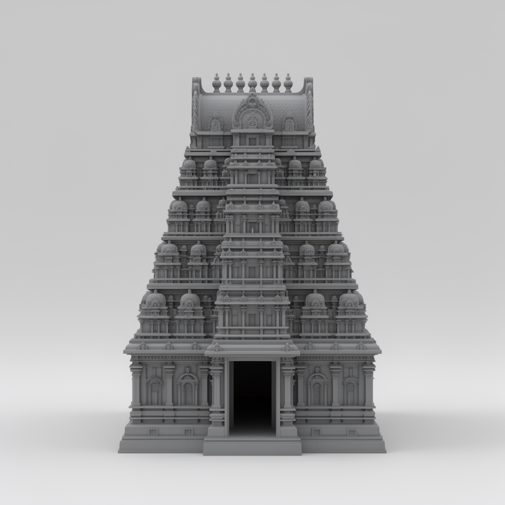 South Indian Gopuram Sculpture free 3D printable STL