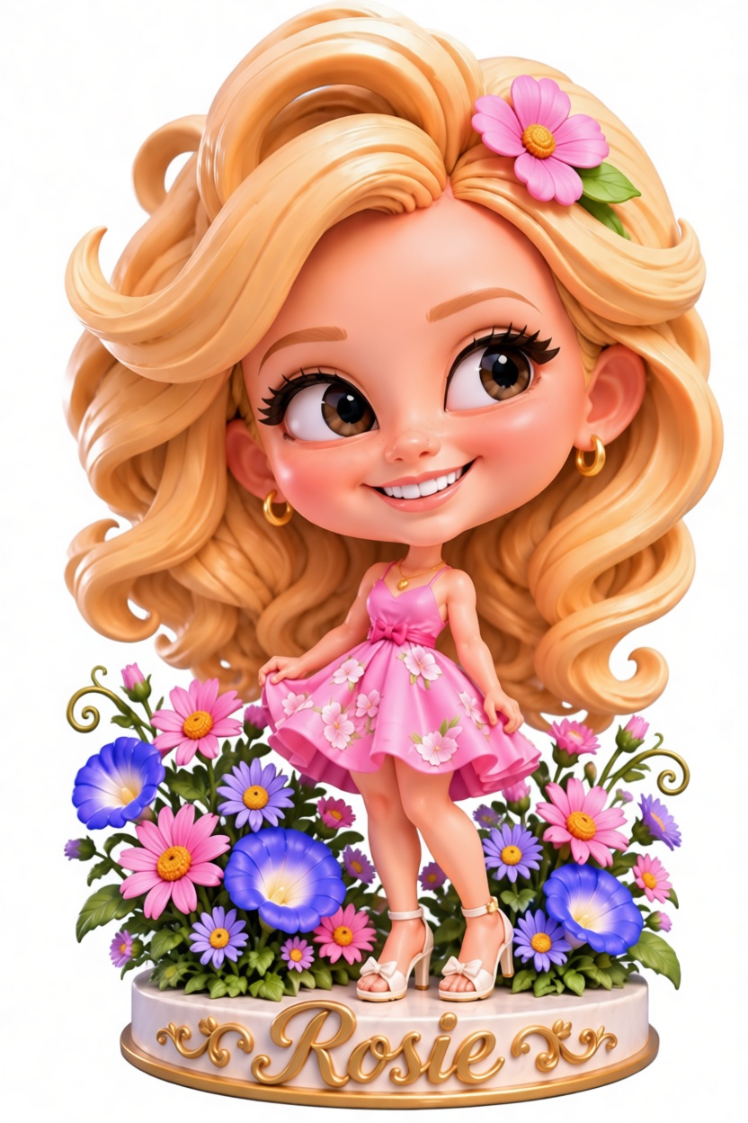 Rosie Flower Girl Figurine free 3D printable STL