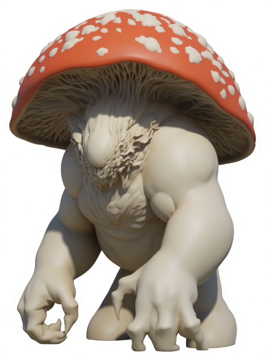 Amanita Mushroom Monster Figurine free 3D printable STL