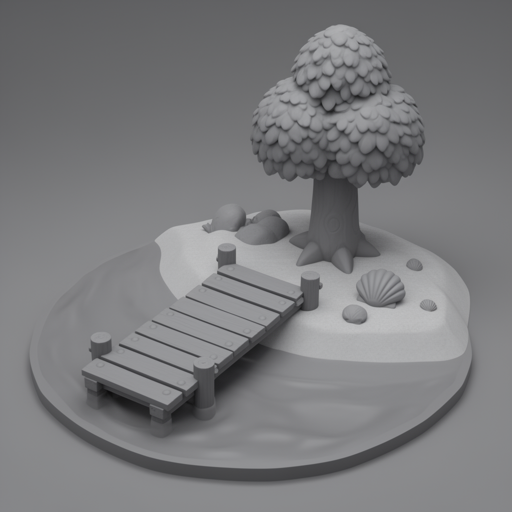 Animal Crossing Beach Island Model free 3D printable STL