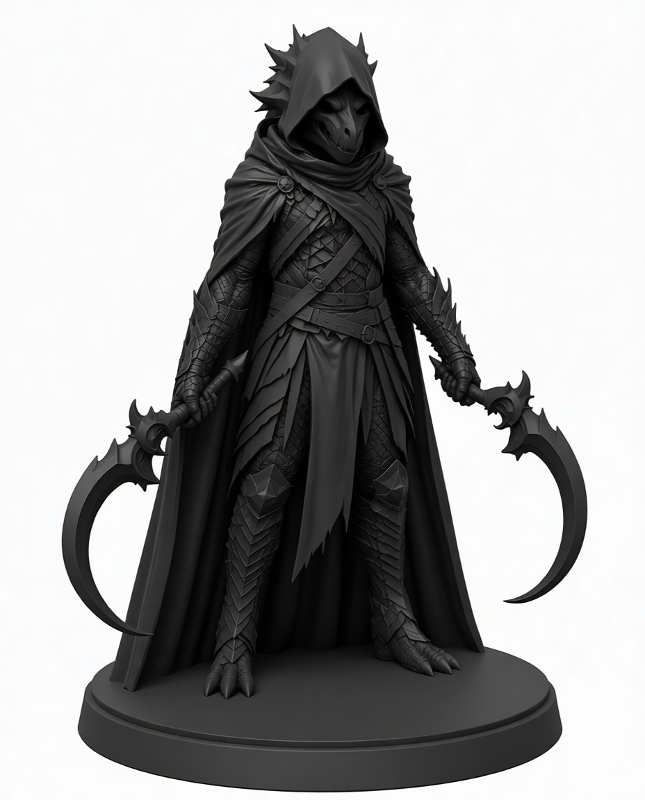Dragonborn Assassin Figurine free 3D printable STL