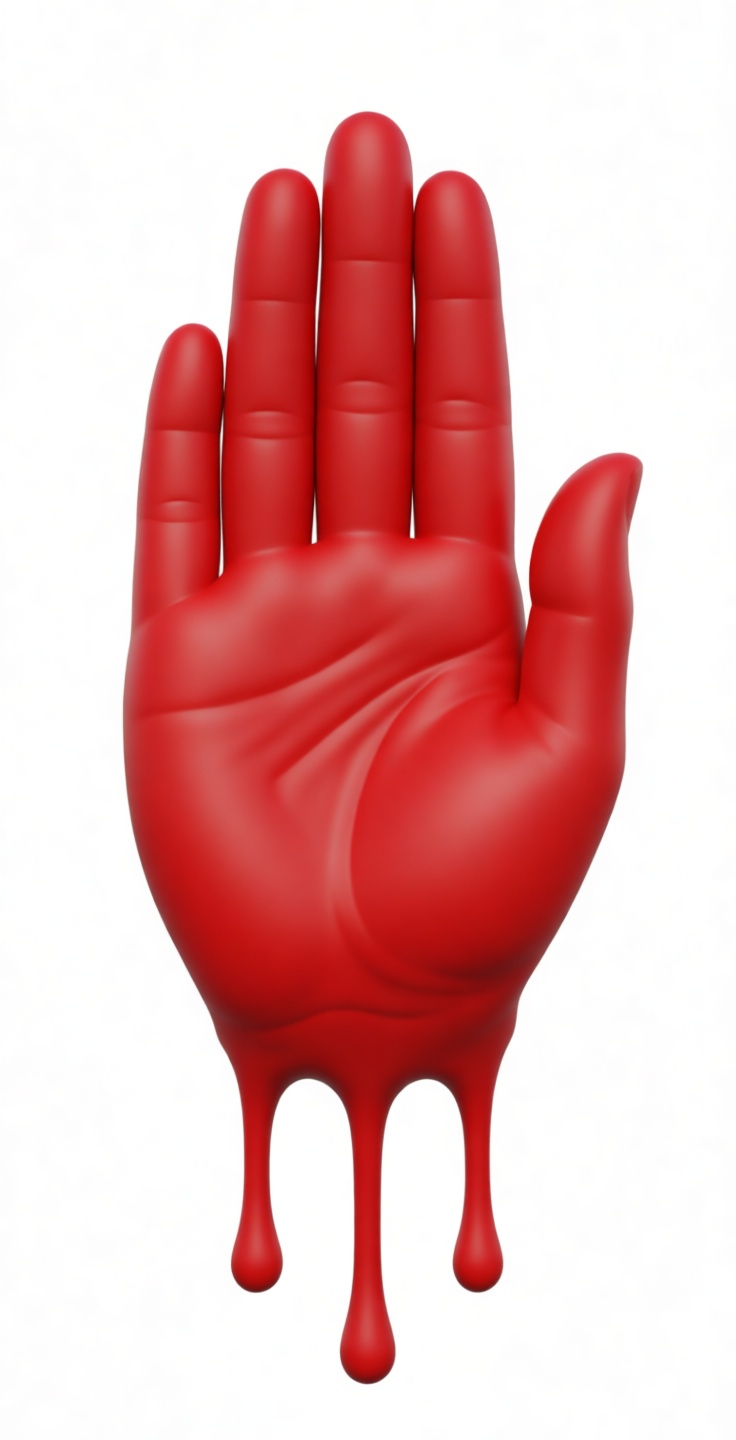 Dripping Red Hand Sculpture free 3D printable STL