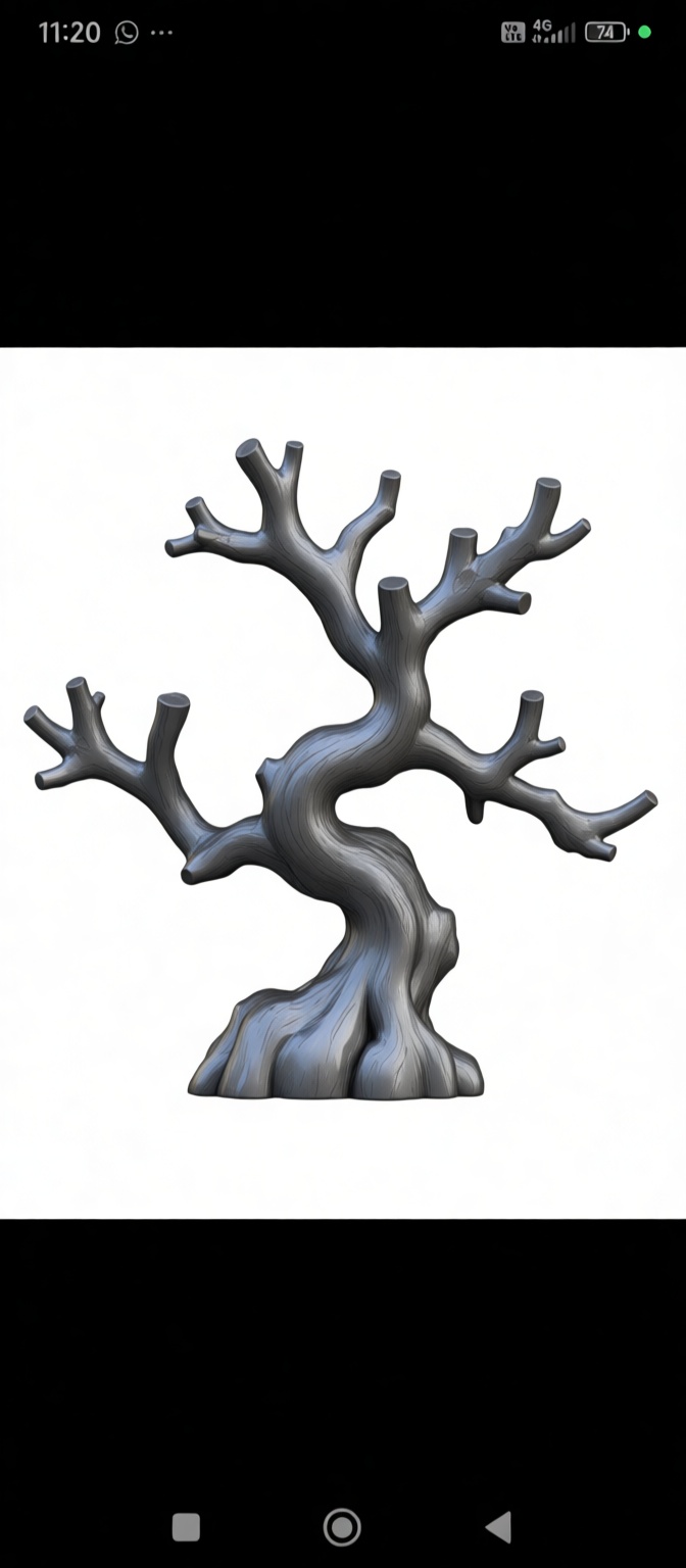 Stylized Dead Tree Sculpture free 3D printable STL