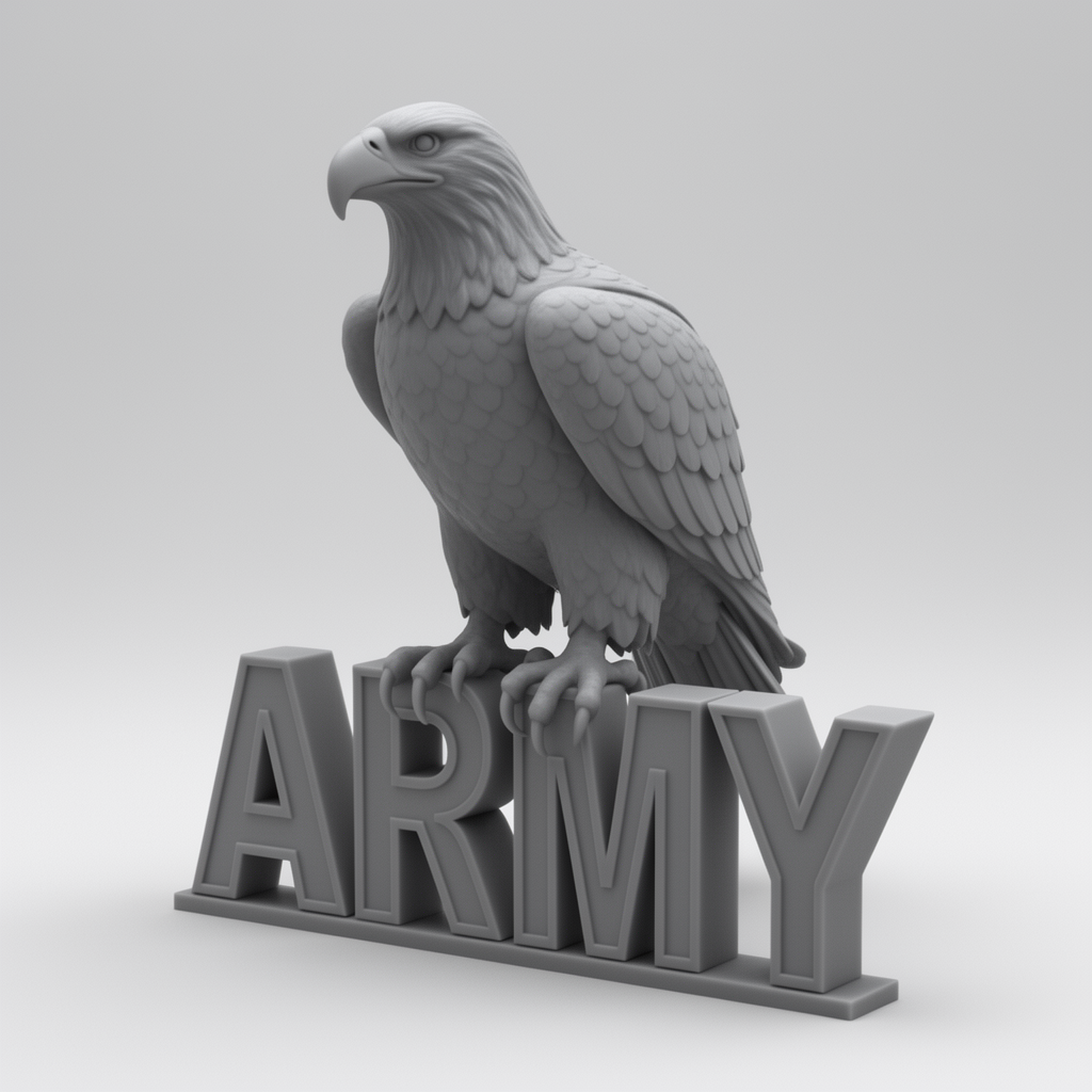 Bald Eagle Army Figurine free 3D printable STL