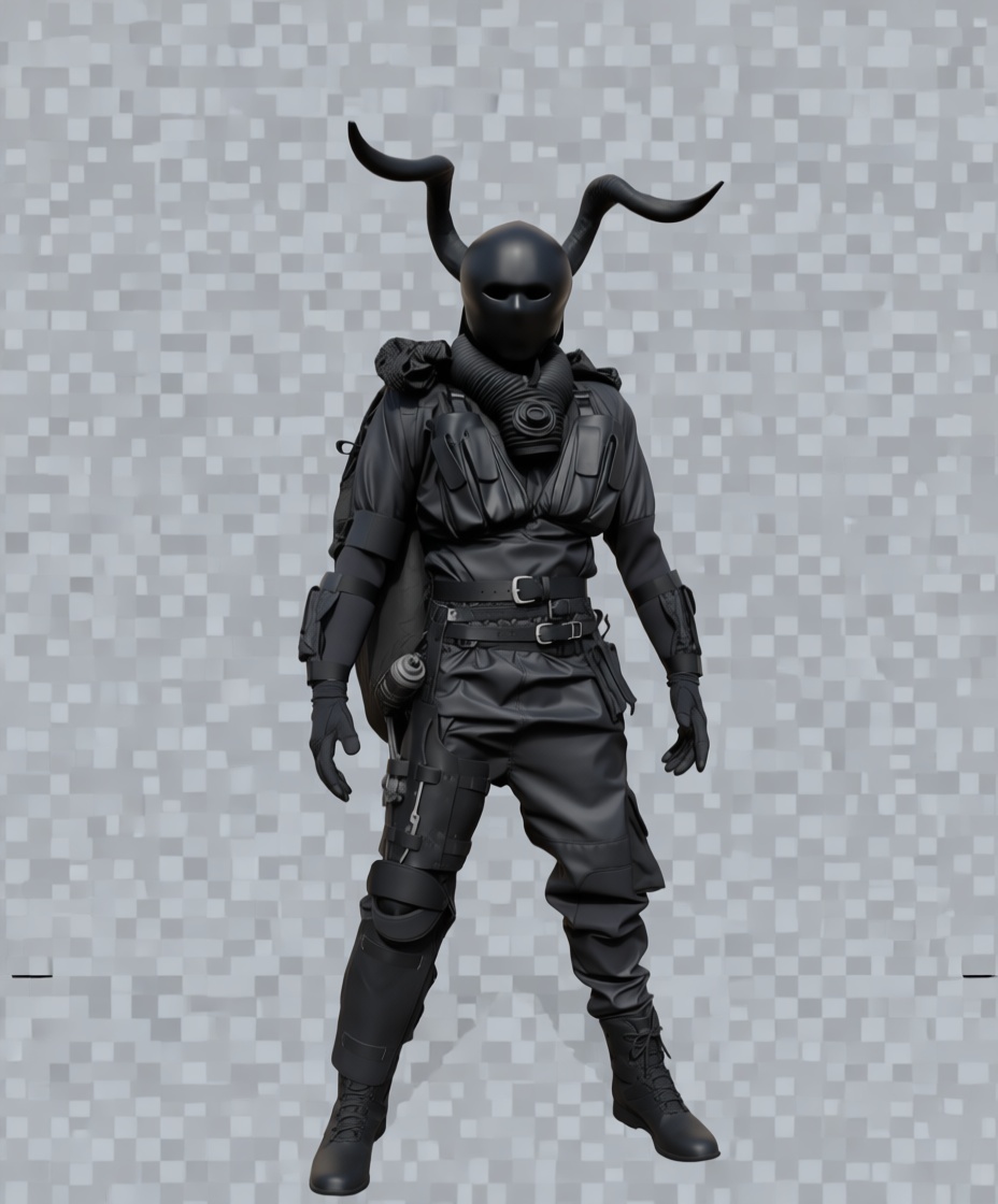 Horned Masked Soldier Figurine free 3D printable STL