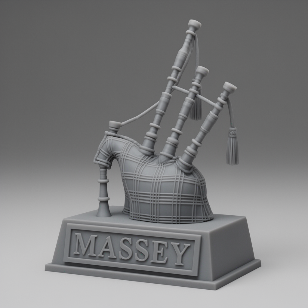 Scottish Bagpipes Figurine free 3D printable STL