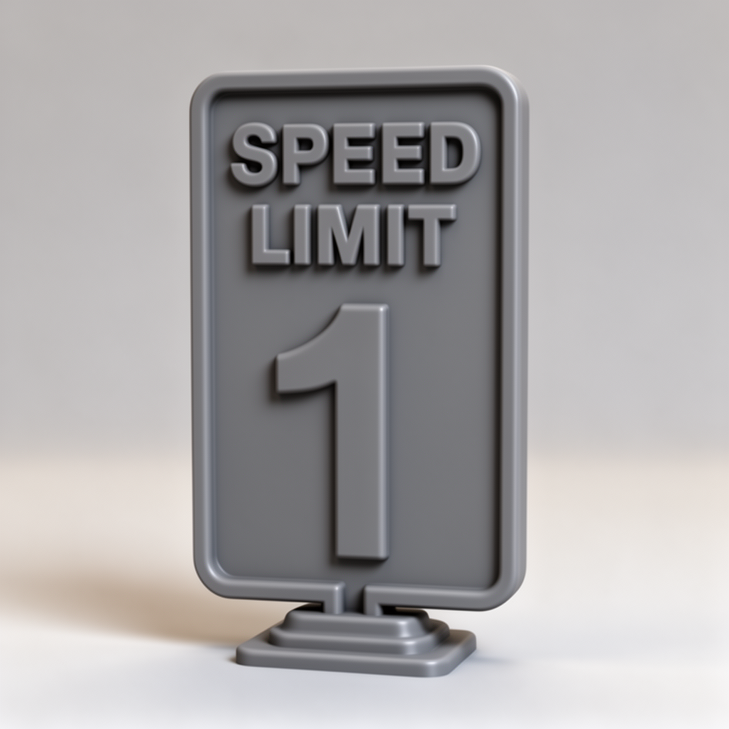 Speed Limit 1 Sign free 3D printable STL