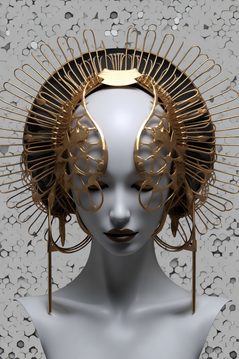 Ornate Futuristic Headdress Bust free 3D printable STL