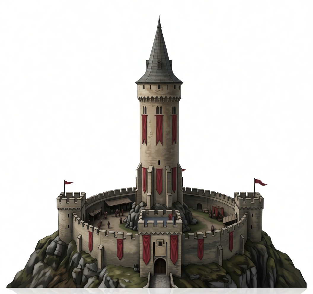 Medieval Castle Tower Model free 3D printable STL
