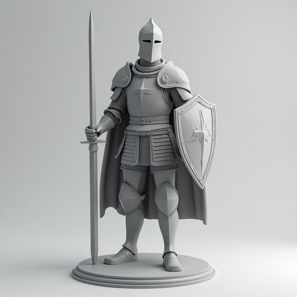 Armored Knight Figurine free 3D printable STL