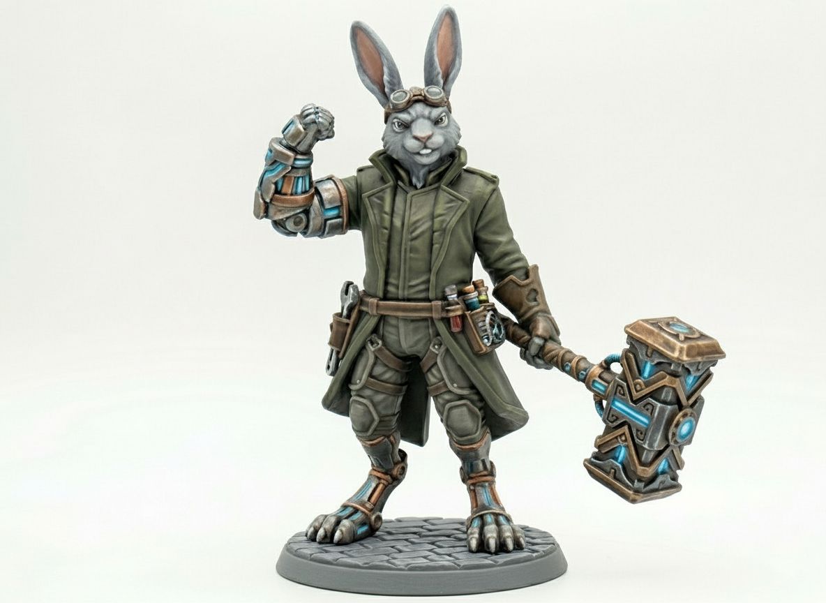 Steampunk Rabbit Figurine free 3D printable STL