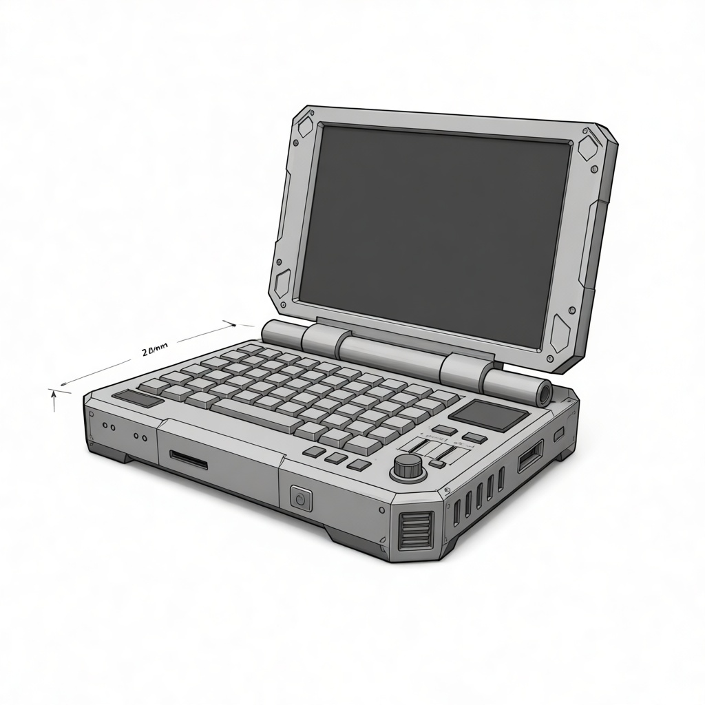 Compact Rugged Laptop Model free 3D printable STL