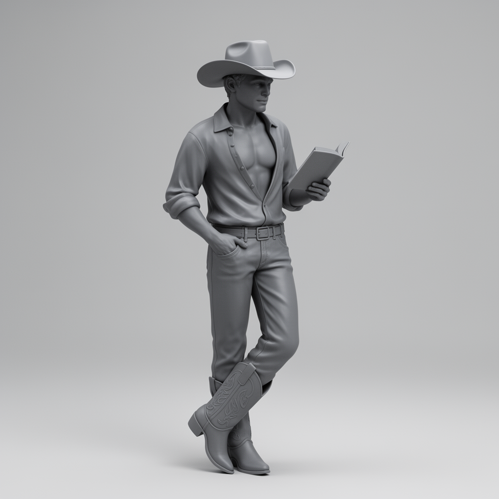 Cowboy Leaning Figurine free 3D printable STL