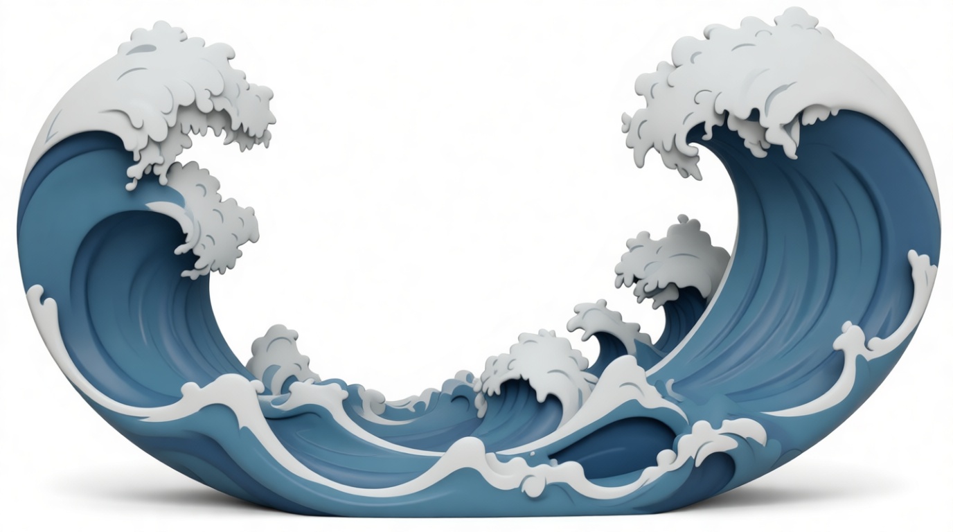 Hokusai Wave Sculpture free 3D printable STL