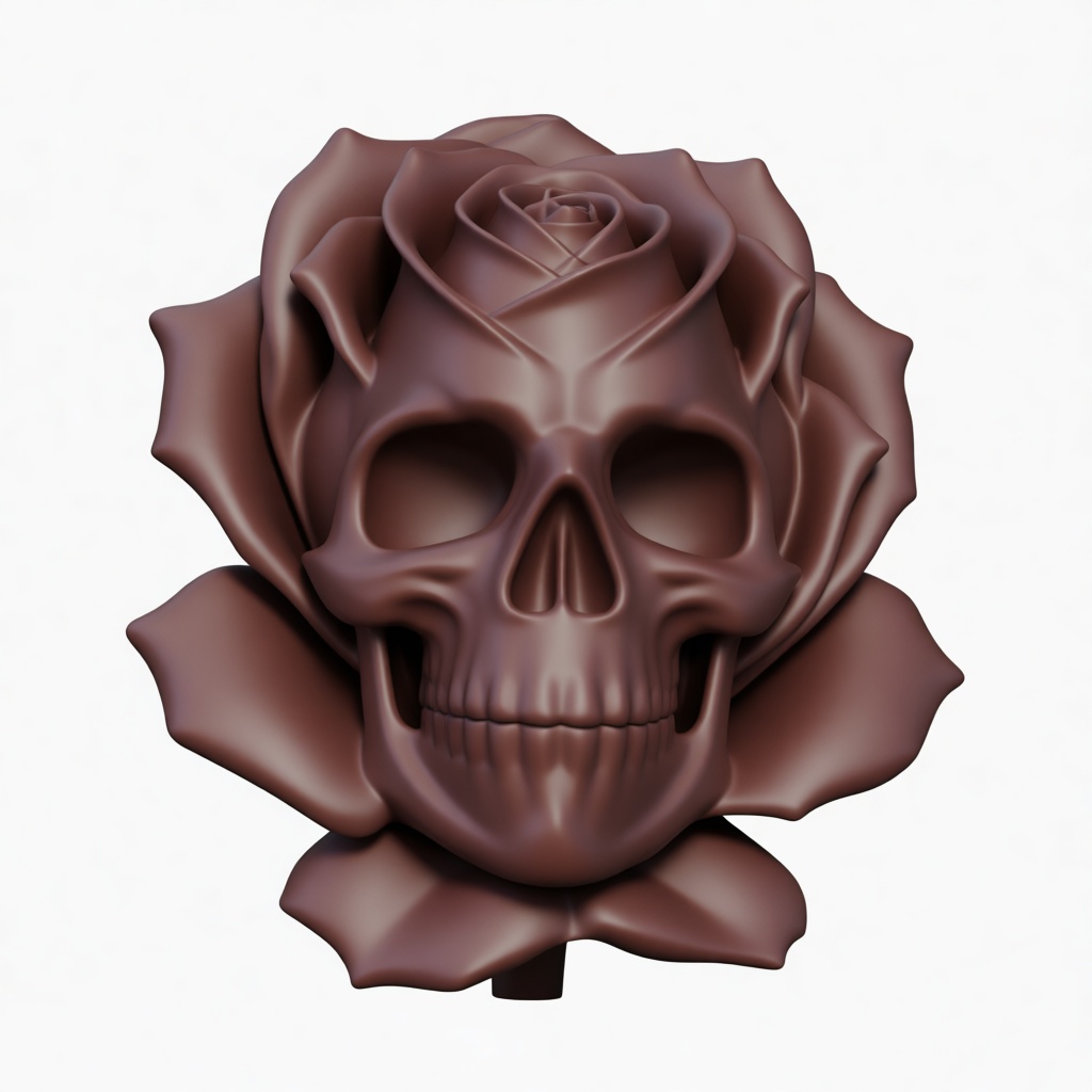 Skull Rose Sculpture free 3D printable STL