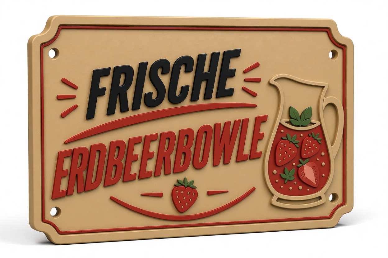 Strawberry Punch Sign free 3D printable STL