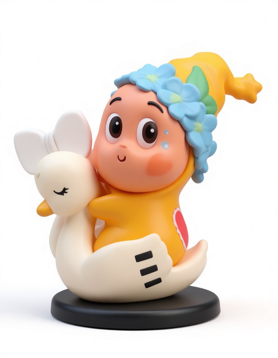 Cute Elf on Swan Figurine free 3D printable STL