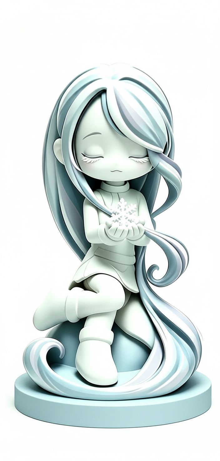 Girl with Snowflake Figurine free 3D printable STL